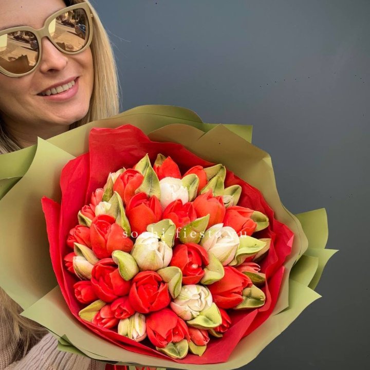Зефирный букет из тюльпанов в Уфе